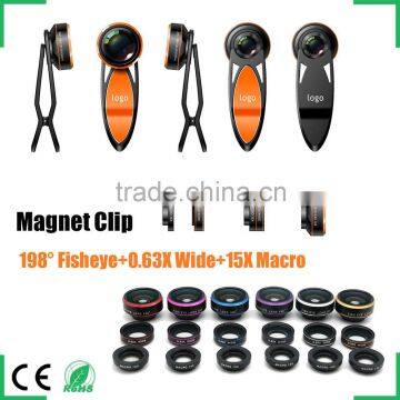 2016 creative lens adapter magnetic clip mount 198 degree super fisheye lens for iphone ipad samsung htc lg huawei zte xiaomi