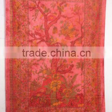 RT-603 Tree Of Life Designer Tapestry Wall Hanging Sanganeri Screen Printed Bedspread, Bed Cover Jaipur Manufacturer