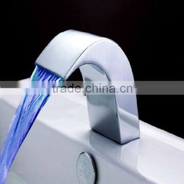 Modern stainless steel lighted waterfall faucet