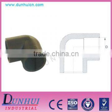 PE pipe fitting with 90 degree elbow