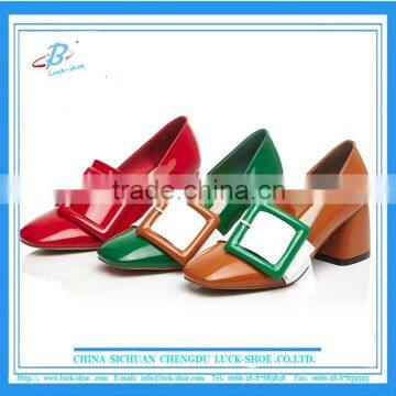 Fashion square toe chunky heel women lady dress shoes