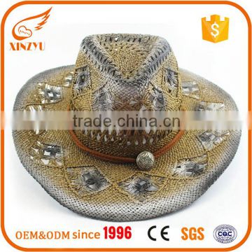 Wholesale straw cowboy hats fashion customized foam straw cowboy hat