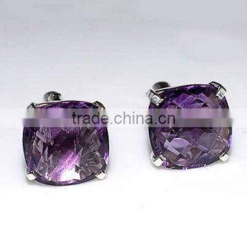 The Gopali Jewellers Amethyst Cufflinks, Gemstone Men's Cufflinks