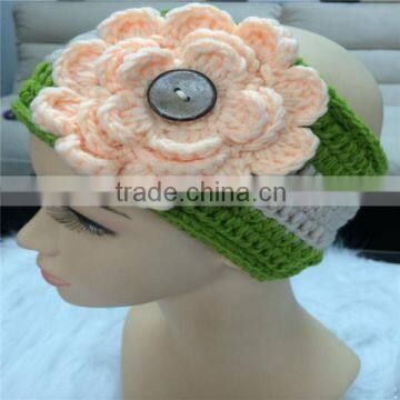 Handmade Knitted Crochet Flower Heaband, Crochet Flower Headband photo-2