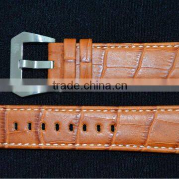 2016 Fashion Croco grain calf leather watch band leather watch strap