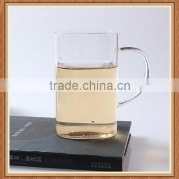 Cheap price drinking mug set China manufacturer wholesale hand made 530ml square borosilicate glass cup with handle for tea milk