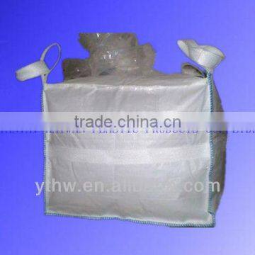 pp u-panel jumbo bag with fill spout and discharge spout/ loops in the corner and one safe band