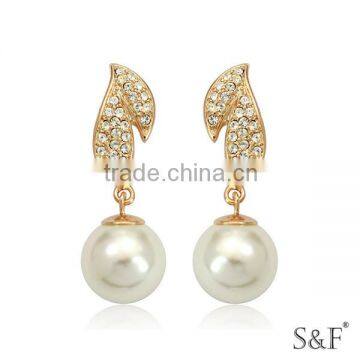 84939 Fashion Women Zircon Earrings With Pearls