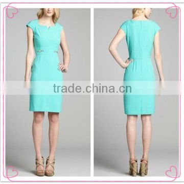 Wholesale Elegant Women Office Dress Neck Design