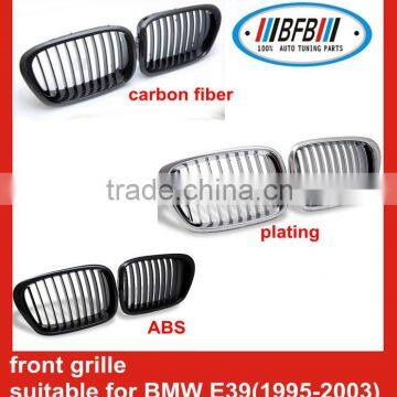 auto car front grilles carbon fiber/abs/plating chrome front grille for BMW E39