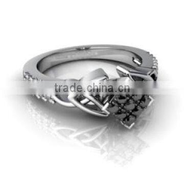 Round Brilliant Cut 925 Sterling Silver Wedding Ring