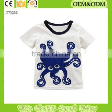 Printin octopus t-shirt Printing t shirt animal t-shirt cotton t-shirt kids kids s shirt children's clothes White t-shirt