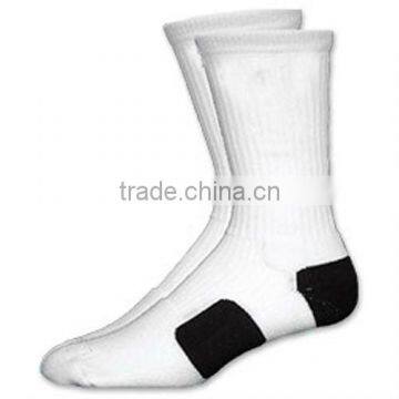 Elite Men's Basketball Crew Socks white and black