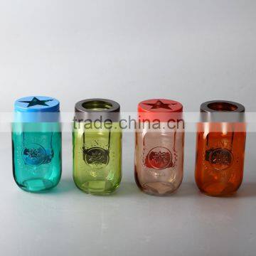 glass votive holder with different cover