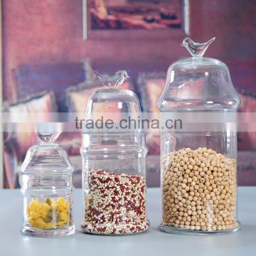 clear glass storage jars set of 3 with glass lids