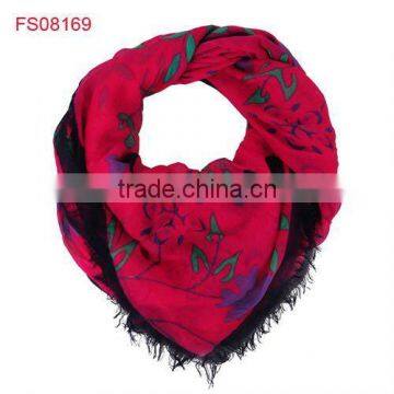 2012 Hot sale 100% lady viscose scarf (FS08169)