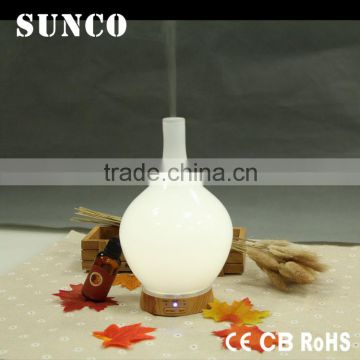 Wood base glass electric aroma diffuser mini ultrasonic aroma diffuser