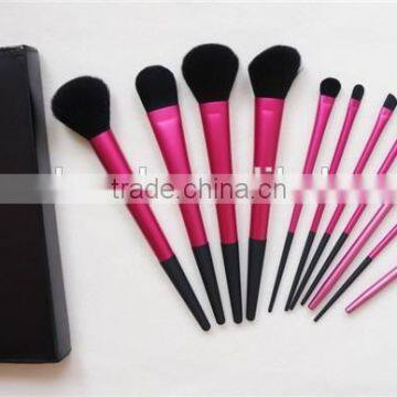 High End Make Up Brushes 15 Pieces Metal Handle Red Cosmetic Brush Set