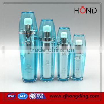 wholesale acrylic bottle blue color 15ml 30ml 50ml 80ml 120ml capacity bottles cosmetic drum bottles round cosmetic bottle