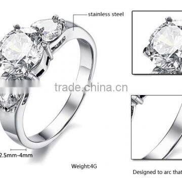 China Wholesale Diamond Design Silver Wedding Ring Set photo-6