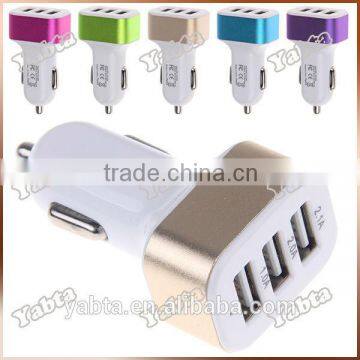 4.8A 3 in 1 USB car charger adapter, universal 3 USB car charger charge 3 electronic devices