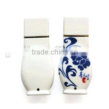 New Design China Supplier Blue And White Porcelain USB Flash Drive ,special Ceramic Usb disk with real capacity, thumb Pendrive