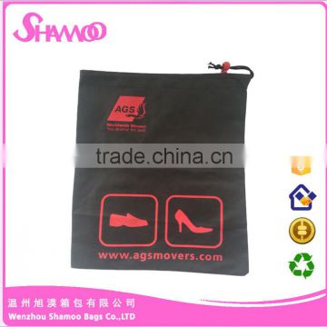 Promotional drawstring printing non- woven shopping shoes bag