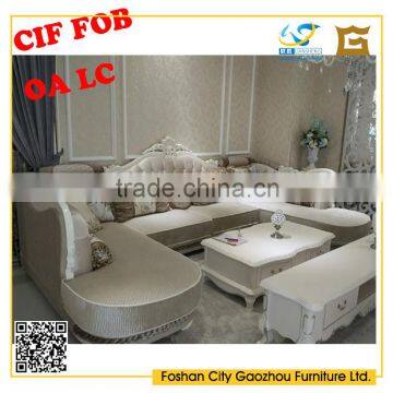 2016 new special design fabric sofa with two chaise longue