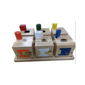 Leader Joy Educational Toys for Kids Loc Box With Objects and Tray ( Set of 6)