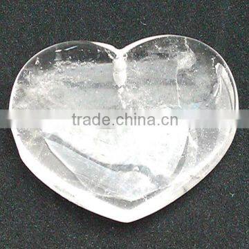27*43*8mm natural rock crystal/clear quartz heart shape pendant