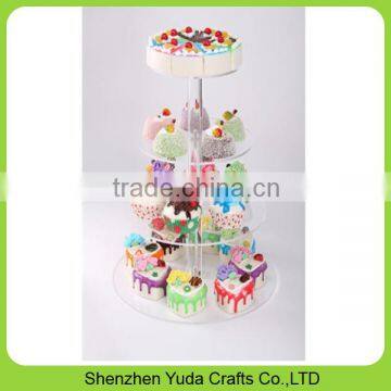 fancy 5 tier round wedding cake stand clear plexiglass cake stand for wedding decorations