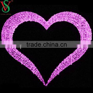 3D decoration lights led heart shape light for outdoor wedding decorations