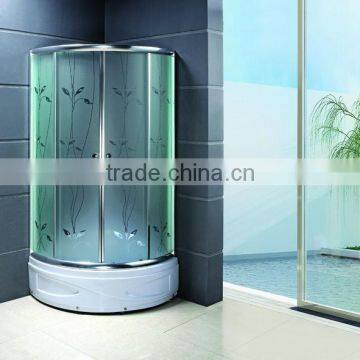 Matt glass shower enclosure with sliding door