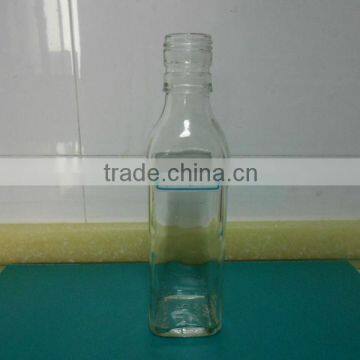 200ml square clear glass spirit liquor bottle