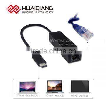 support cat 5 & cat 6 cable adepter connector from type c to RJ45 plug converter