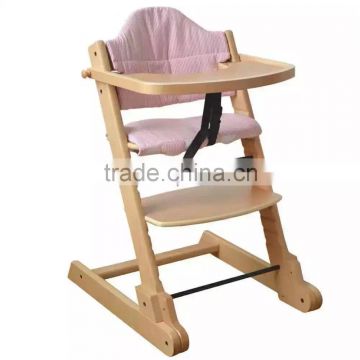 Solid Beech wood portable baby high chair