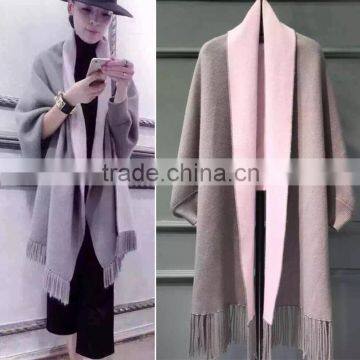 New winter sweater knit cardigan female bat sleeve cloak shawls coat scarf cashmere coat thick autumn female