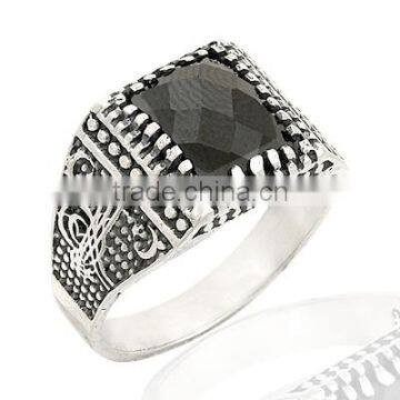 925K Sterling Silver Ottoman Tugra Men Ring