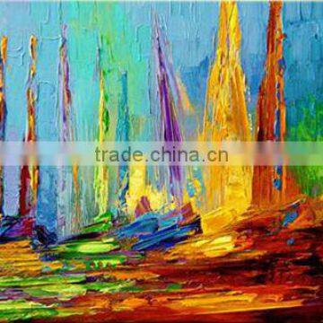 Wholesale sailing ship painting knife painted