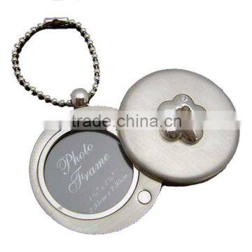 Fashion Metal Round Photo Frame Key Chain