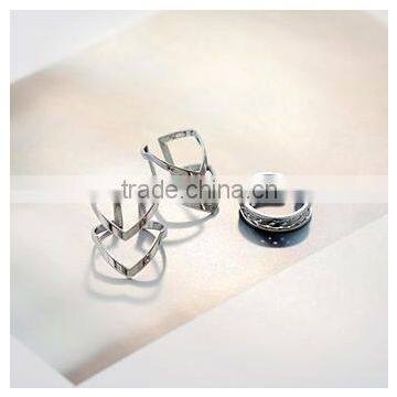 New Stainless Steel Jewelry Triangle Set Rings photo-2