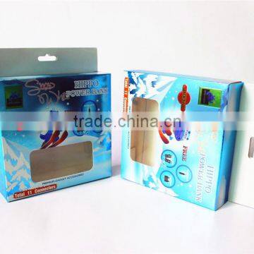 High Quality Plastic Window Gold Foiled Card Paper Package Box