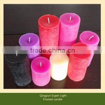 low temperature frosted pillar church candle