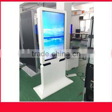 46inch white color LED player interactive kiosk with free standing