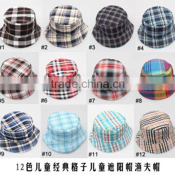 Plaid Fisherman Sports Cheap Kids Bucket Hats Wholesales