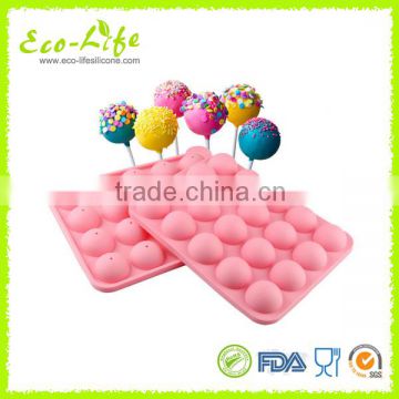 FDA/LFGB Approved Silicone Lollipop Cake Mould,Silicone Cake Pops Mold with Sticks,Chocolate Mold