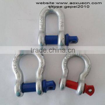 U.S.type rigging shackles, adjustable bow shackle and d shackle