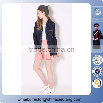 2016 Fashion Denim Long Sleeve Lady Shirt