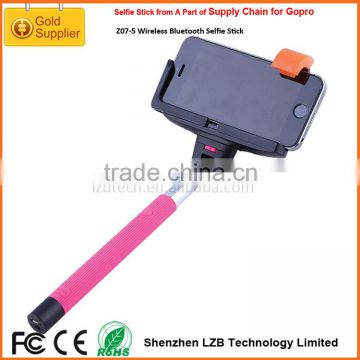 Low Cost Wholesale Extendable Selfie Stick Wireless Bluetooth Monopod 2 in 1 Self-portrait Stick for girls