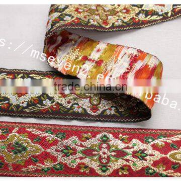 Newest 4.3cm Width Ethnic Embroidery Webbing Polyester for Garment/bag photo-5